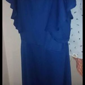 Women's Stretchy Large Blue Dress